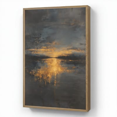 Wandlamp 60x90 cm - Oplaadbaar - Gouden Reflectie op Water - Wandlampen binnen woonkamer - Slaapkamer lamp - Decoratieve nachtlamp - Vloerlamp draadloos