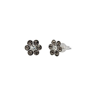 WeLoveSilver - Oorknopjes - Bloem met kristallen - Zilver - 8mm