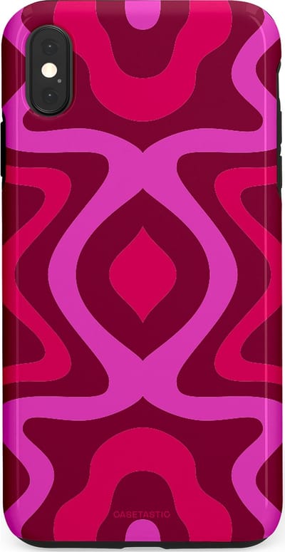 Casetastic Hoesje Geschikt voor Apple iPhone Xs Max - Stijlvolle Beschermende Duo-layer Case - Retro golf
