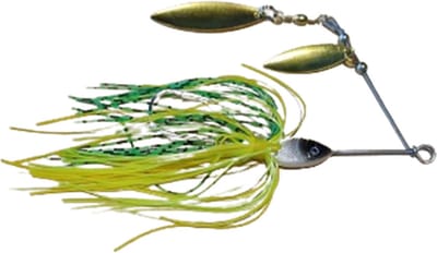 Xplosion- Spinnerbait 1 stuk - 14 gram/ 10 cm - Kunstaas - Roofvissen - Zwart - Wit - Geel - Groen