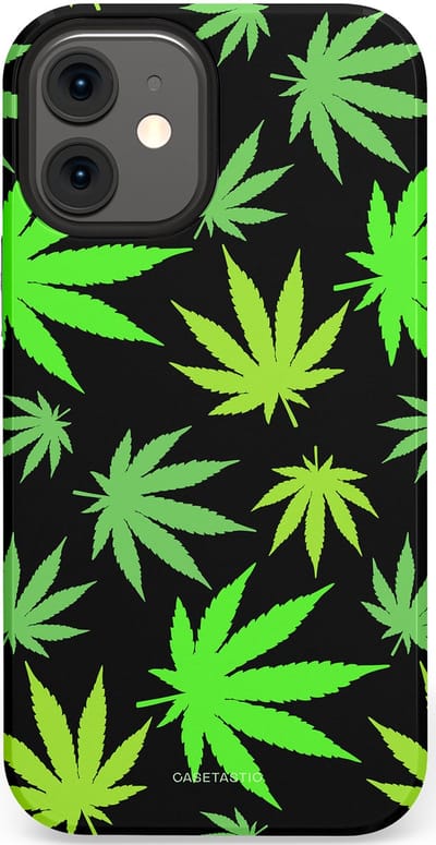 Casetastic Hoesje Geschikt voor Apple iPhone 12 Mini - Stijlvolle Beschermende Duo-layer Case - Cannabis