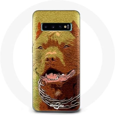 Hoesje voor Samsung Galaxy S10 Pitbull Bruin bruin