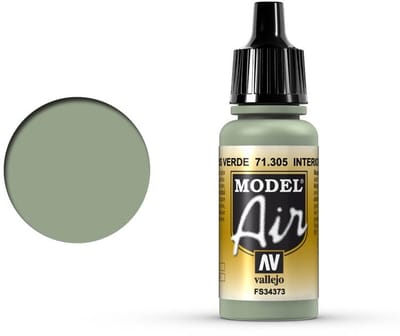 Vallejo Hobbyverf Acrylverf - 71305 Model Air Interior Grey Green - Acryl Verf flesje - 17 ml