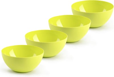 Plasticforte kommetjes/schaaltjes - 4x - dessert/ontbijt - kunststof - D17 x H8 cm - groen