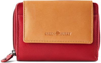 Greenburry Nappa Portemonnee RFID-bescherming Leer 14 cm - Dames - Horizontaal - red-tan