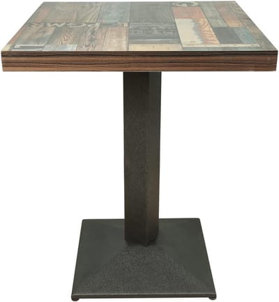 Hoge Vierkante Bartafel van Metaal en Hout voor 4 Personen