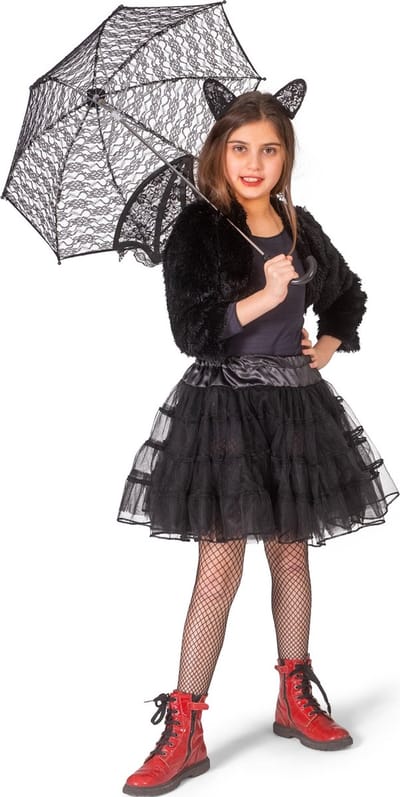 Zwarte Glitter Tule Petticoat Meisje