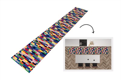 Keukenloper - Loper keuken - Stropdas - Regenboog - Patronen - 300x50 cm - Keukenloper vinyl