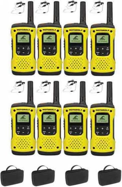 Set van 8 Motorola TLKR T92 H2O IP67 PMR446 Portofoons met beveiliging oortje
