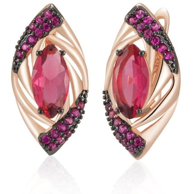 Glanzende Rode Natuurlijke Zirconia Druppeloorbellen Dames Rose Goud En Zwarte Beplating Hoge Kwaliteit Dagelijkse Fijne Vintage Sieraden beige