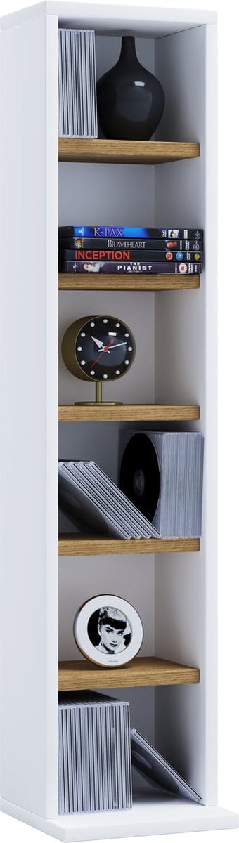 Houten CD DVD-standaard Opbergvak Bevindende plank Boekenplank Decoratieve plank Elementa