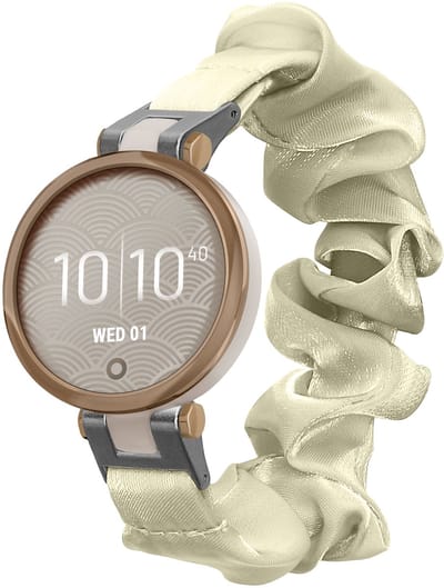 kwmobile elastisch bandje voor smartwatch - geschikt voor Garmin Lily Sport - Horlogebandje van katoen - In pastelgeel