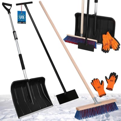 Winter Gereedschapsset - Sneeuwruimer Bezem Ijskrabber - Sneeuw en IJs Verwijderen - Telescopische Steel - 84-118 cm