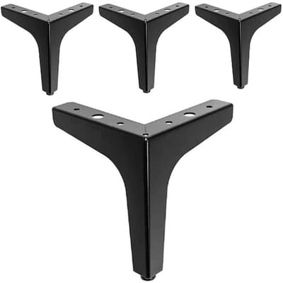 KZQ Set van 4 Moderne Driehoekige Metalen Meubelpoten Tafelpoten 17 cm Hoog Draagvermogen voor Bank Kast Tafel DIY Vervanging Zwart
