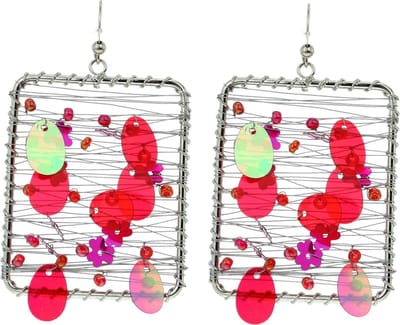 Behave - Oorhangers met lovertjes roze stijl - Handgemaakt - 7 cm