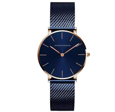 Hannah Martin Elegante Horloge | Blauw | Rose Goudkleurig | Blauw Plaat | Borasi | Dames Horloges | Vrouwen Horloges | Best Verkochte Horloges | Leuke Cadeau | Cadeau Voor Haar |