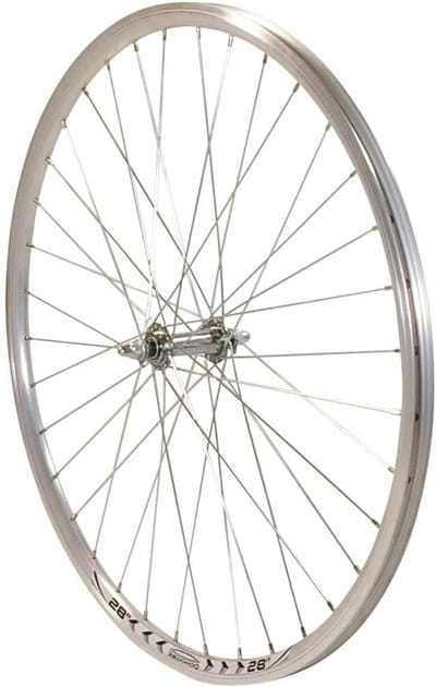 28 inch voorwiel fiets – V-profiel holle kamer velg zilver
