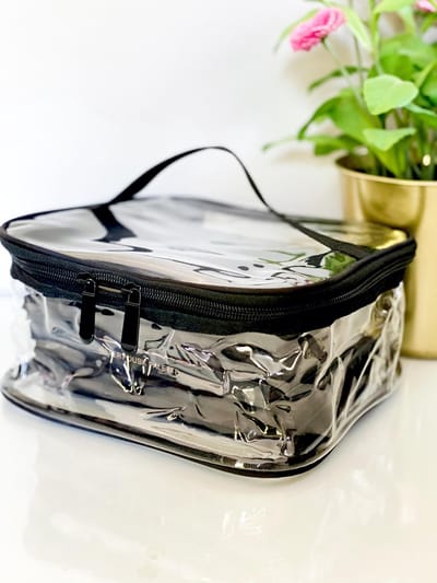 Transparante Beautycase, Transparante Toilettas, Doorzichtige toilettas, Doorzichtige Make-up tas, Transparante make-up tas, Pvc tas, Make-up tas, Transparante reistas, Cosmetica tas. 22x18x10 CM