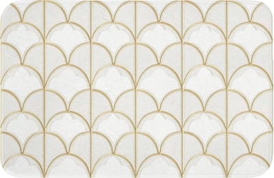 Badmat 60x40 cm - Antislip - Mozaïek - Bogen - Goud - Badmatten voor badkamer - Badkamermat - Douchemat - Badkamer mat