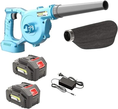 Elektrische Bladblazer - Stofzuiger Tuin - Tuin Reinigen - Borstelloze Motor - 2 Batterijen - Zwart