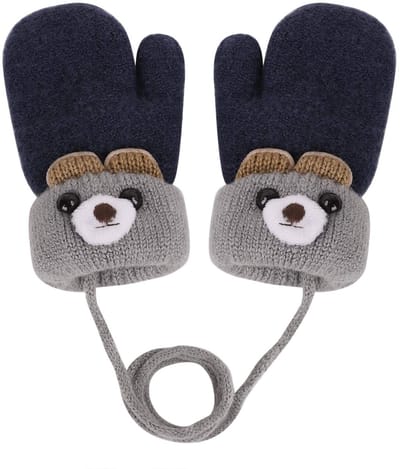 Dailygoody - Schattige wanten - Gebreide handschoenen - Warm en comfortabel - Donkerblauw - Winteraccessoire - Geschikt voor 1-6 jaar - Uniseks