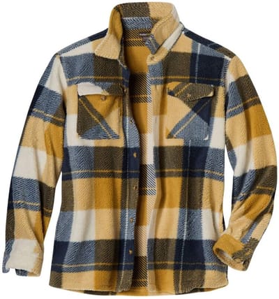 ATLAS FOR MEN - Geruit overshirt van sherpa - Heren - Verkrijgbaar in grote maten - XL