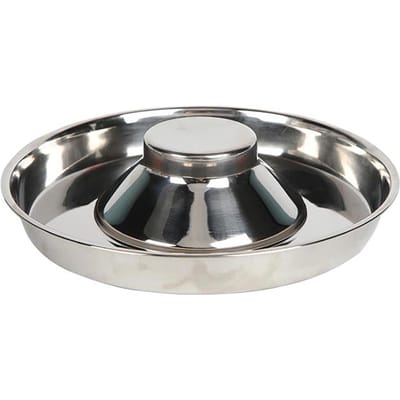 Hondenbak RVS Slow Feeder Hondenbak 26cm Diameter Cadeau gray