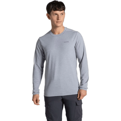 Craghoppers Nosilife Abel LS T-Shirt Heren (Maat - M, Kleur - Sft Grey Mrl)