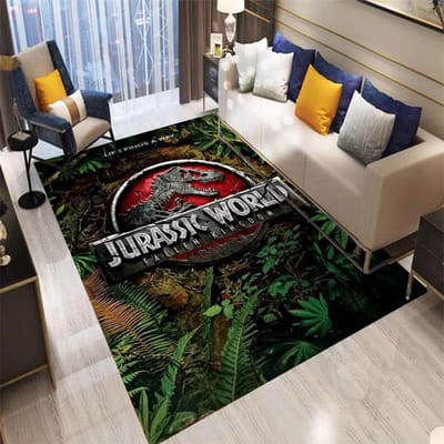 Jurassic Park Dinosaur World Print Tapijt Tapijt voor Slaapkamer Woonkamer Leuk Cartoon Tapijt Vloermat 50x80cm