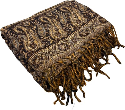 Om Namaste Meditatiedeken Omslagdoek Grote Sjaal Dekentje Plaid Woondeken - Licht- & Donkerbruin - 123