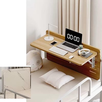 Opvouwbaar Nachtkastje - Wandmontage Tafel - Ruimte Besparen - Zonder Boren - 60cm - Walnoot