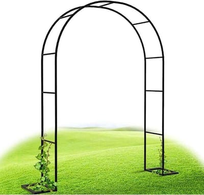 Rozenboog Metaal - Tuinboog Klimplanten - Decoratieve Tuin - Weerbestendig Staal - 1.8 x 2.2 M - Zwart