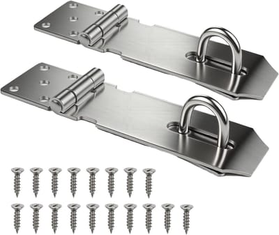 2 stuks roestvrijstalen hangslot hasp, 4 inch veiligheidsoverval voor deur, raam en kast, duurzame slotvergrendeling en veiligheidshasp voor extra beveiliging