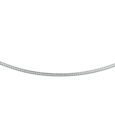 YO&NO - Ketting - Witgoud - Omega rond - 1,25 mm - 45cm - 14 karaat