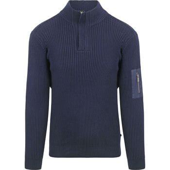 Suitable Mou Half Zip Trui Donkerblauw (navy) - Maat XXL - Heren - Quarter zip - Schipperstrui met rits - Volwassen mannen
