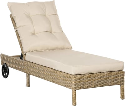 Ligbed - Tuin - Zonnebed - Ligstoel - Loungebed - Weerbestendig - Verstelbaar - Buiten - Opklapbaar - Khaki