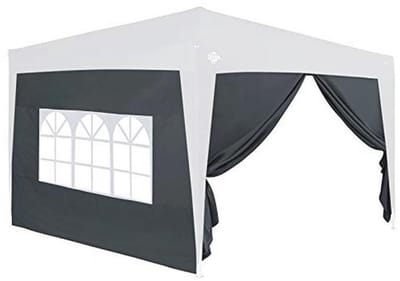 Zijwanden voor Partytent 3x2m - Waterafstotend Tuinpaviljoen met Rits en Driedelig Raam - Antraciet