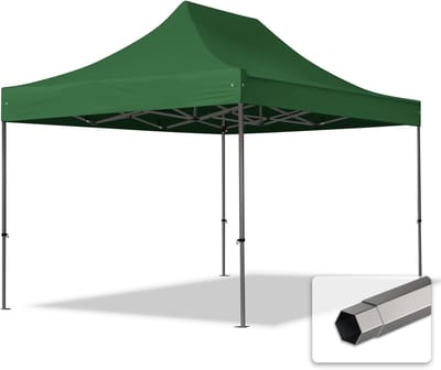 3x4,5 m Easy Up partytent Vouwpaviljoen, PREMIUM staal 40mm, donkergroen