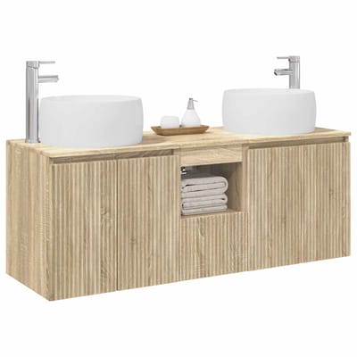 vidaXL - Badkamerkast - set - 3 - st - Sonoma - Eiken - 49,5 - x - 44,5 - x - 66 - cm