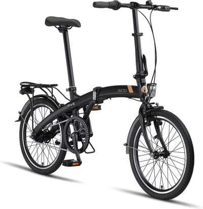 Pacto Five N7 Vouwfiets Zwart Shimano Nexus 7v Terugtraprem Plooifiets 20 inch Aluminium Folding Bike