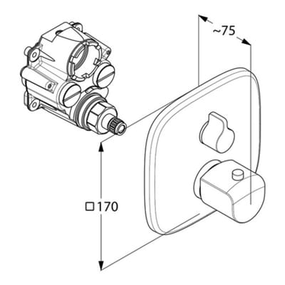 Kludi Ameo - Afdekset badthermostaat, chroom 418300575