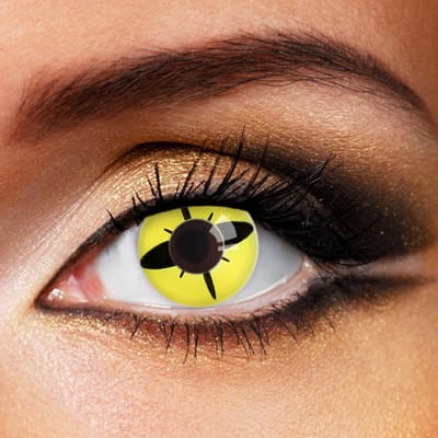 Partylens® gele kleurlenzen - Rotary - zachte jaarlenzen met lenshouder - Halloween - Cosplay