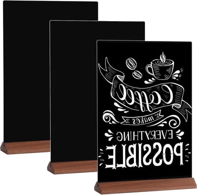 Vierkante krijtbord borden, set van 3, A5 formaat - ideaal voor decoratie, evenementen en menu's