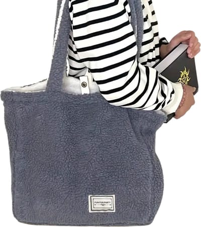 Livano Teddy Tas - Fluffy - Rugzak - Backpack - Schooltas - Dames - Heren - Meisje - Jongens - Grijs