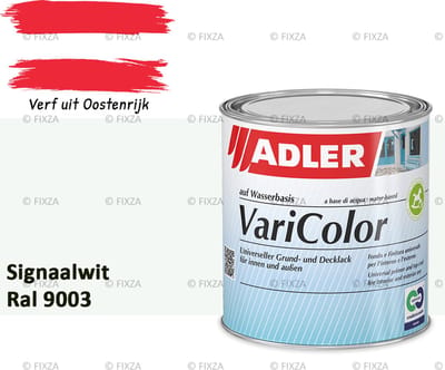 ADLER Varicolor Lakverf RAL 9003 – Signaalwit 750 ml – 2-in-1 Houtverf, Metaalverf en Kunststof Lak voor Binnen & Buiten