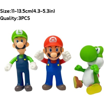 3-48 Stuks/Set Mario Bros Prinses Peach Bowser Goomba Figuren Speelgoed Schattige Anime Donkey Kong Yodhi Boo Toad Model Poppen Verjaardagscadeaus