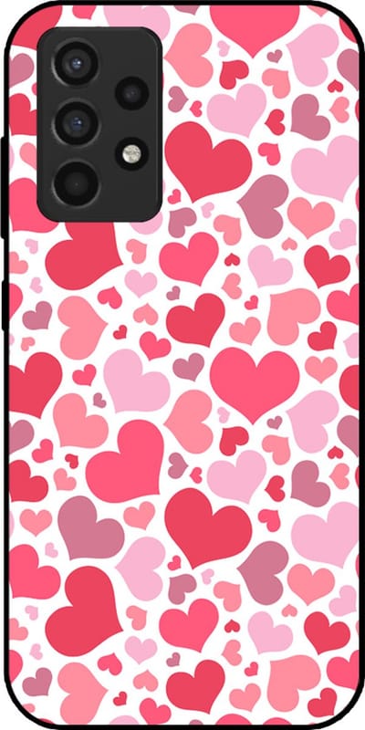 Smartphonica Telefoonhoesje Geschikt voor Samsung Galaxy A52/A52 5G/A52s 5G met Hartjes Print - Hearts Design TPU Backcover Case - Kinder Hoesje met Hartjes Design geschikt voor Samsung Galaxy A52;Samsung Galaxy A52 5G;Samsung Galaxy A52s 5G