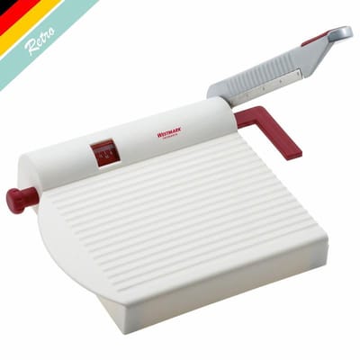 Westmark Kaassnijder met scherp mes, variabele snijdikte, retro-design, roestvrij staal/aluminium/kunststof, Fromarex, wit/rood/zilver, 7000RT60