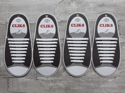 2 stuks Elastische Veters Wit - Zonder Strikken - 1 Paar Schoenen - Kinderen & Volwassenen - CLIKS
