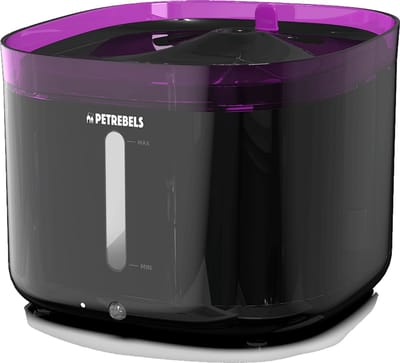 Petrebels Drinkfontein Kat - Draadloos - Bewegingssensor - Waterfontein incl. Filter - 2 Liter - Met LED - Fluisterstil - Jet 19 Zwart